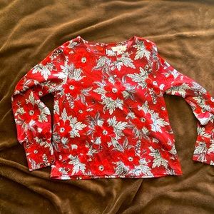 GB Kids Gorgeous red, white, and black floral top. Size L